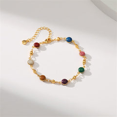 Resin Beads & 18K Gold-Plated Station Bracelet