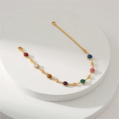 Resin Beads & 18K Gold-Plated Station Bracelet