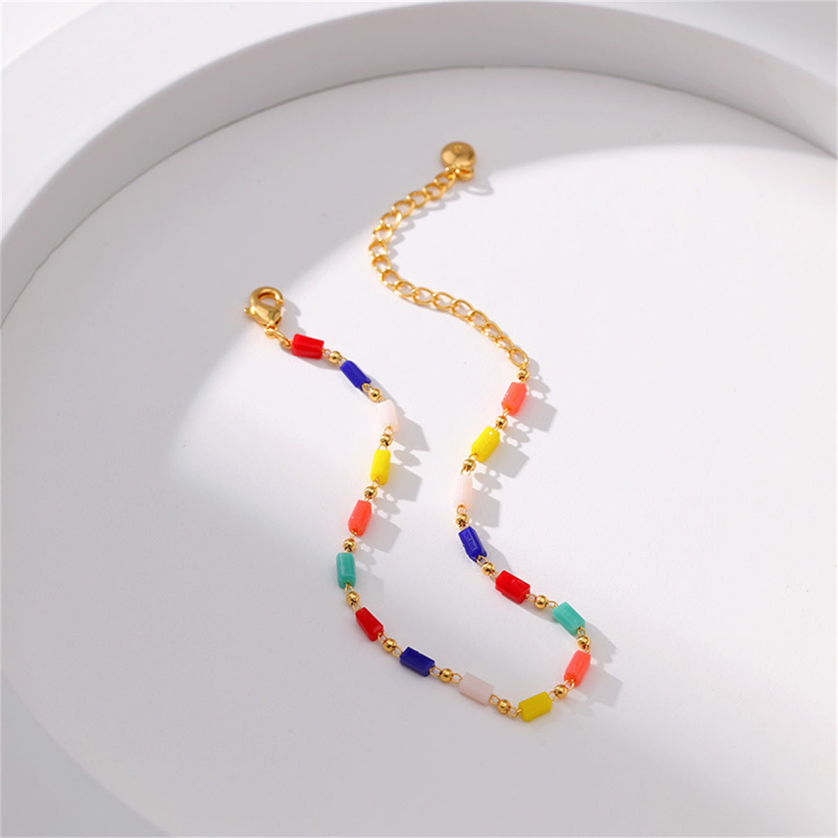 Red and Blue Beaded Bracelet, bracelet for women, elegant gift for her, detail close-up