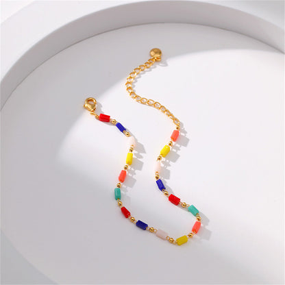 Red and Blue Beaded Bracelet, bracelet for women, elegant gift for her, detail close-up