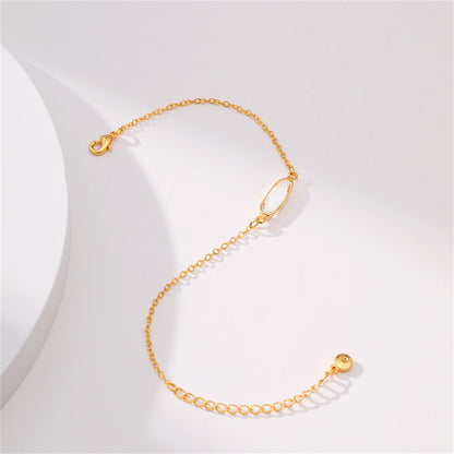 Crystal and 18K Gold-Plated Oval-Cut Charm Bracelet, gold bracelet for women, vintage-inspired design, styled look