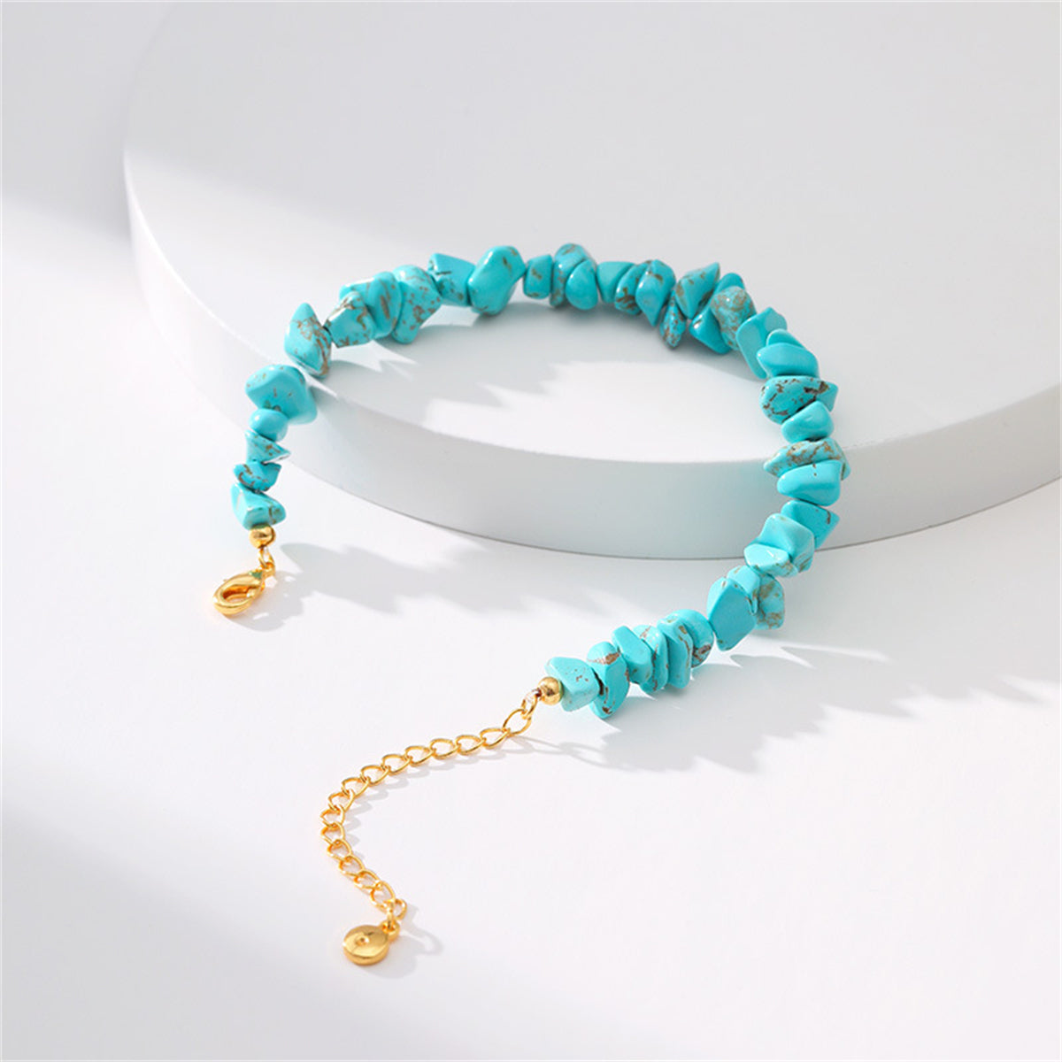 Turquoise Stone Chip Beaded Bracelet, bracelet for women, botanical inspired, lifestyle look