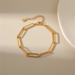 18K Gold-Plated Paperclip-Chain Bracelet