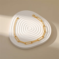 18K Gold-Plated Paperclip-Chain Bracelet