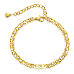 Stunning 18K gold-plated chain bracelet with a chic link design, ideal for elevating your accessory game.