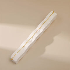 Beautifully designed 18K gold-plated bar station bracelet with a single chain link, ideal for elevating your style effortlessly.