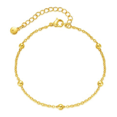 Elegant 18K gold-plated bracelet featuring a single strand of shimmering gold beads for a timeless accessory.