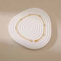 Beautiful 18K gold-plated bracelet with a single strand of gold beads, offering a chic and sophisticated touch to your style.