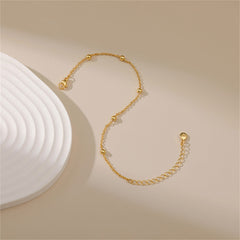 Stunning 18K gold-plated beaded bracelet crafted from a single strand of radiant gold beads, perfect for any occasion.