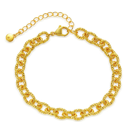 18K Gold-Plated Twine Adjustable Bracelet, gold bracelet for women, elegant gift for her, front view
