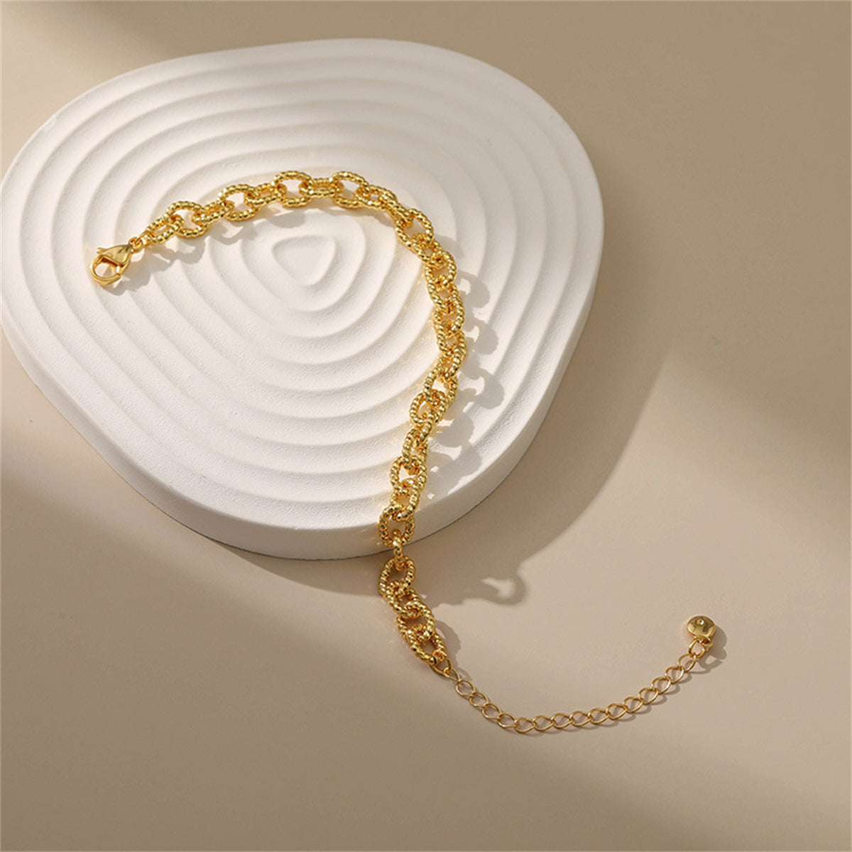 18K Gold-Plated Twine Adjustable Bracelet, gold bracelet for women, elegant gift for her, side view