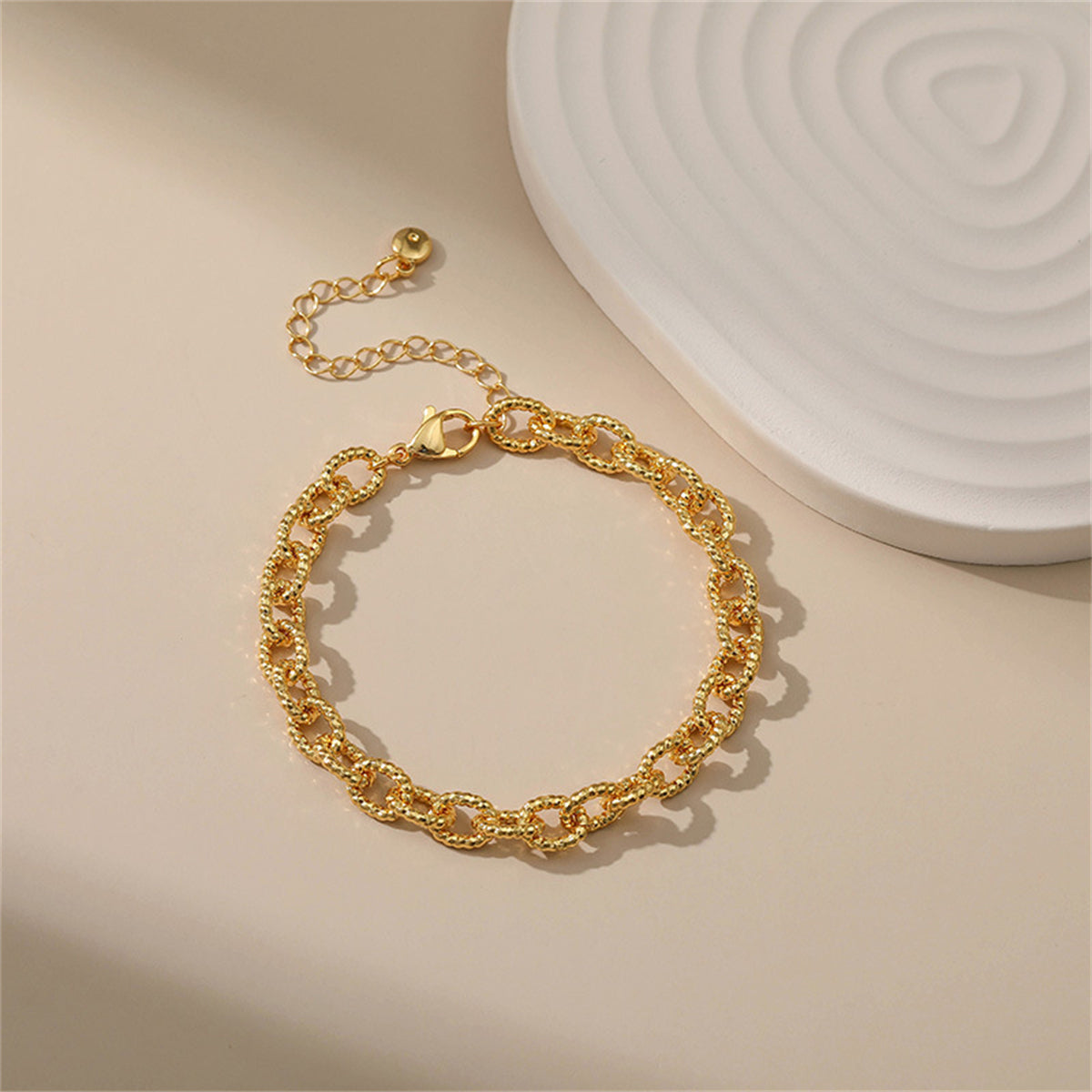 18K Gold-Plated Twine Adjustable Bracelet, gold bracelet for women, elegant gift for her, detail close-up