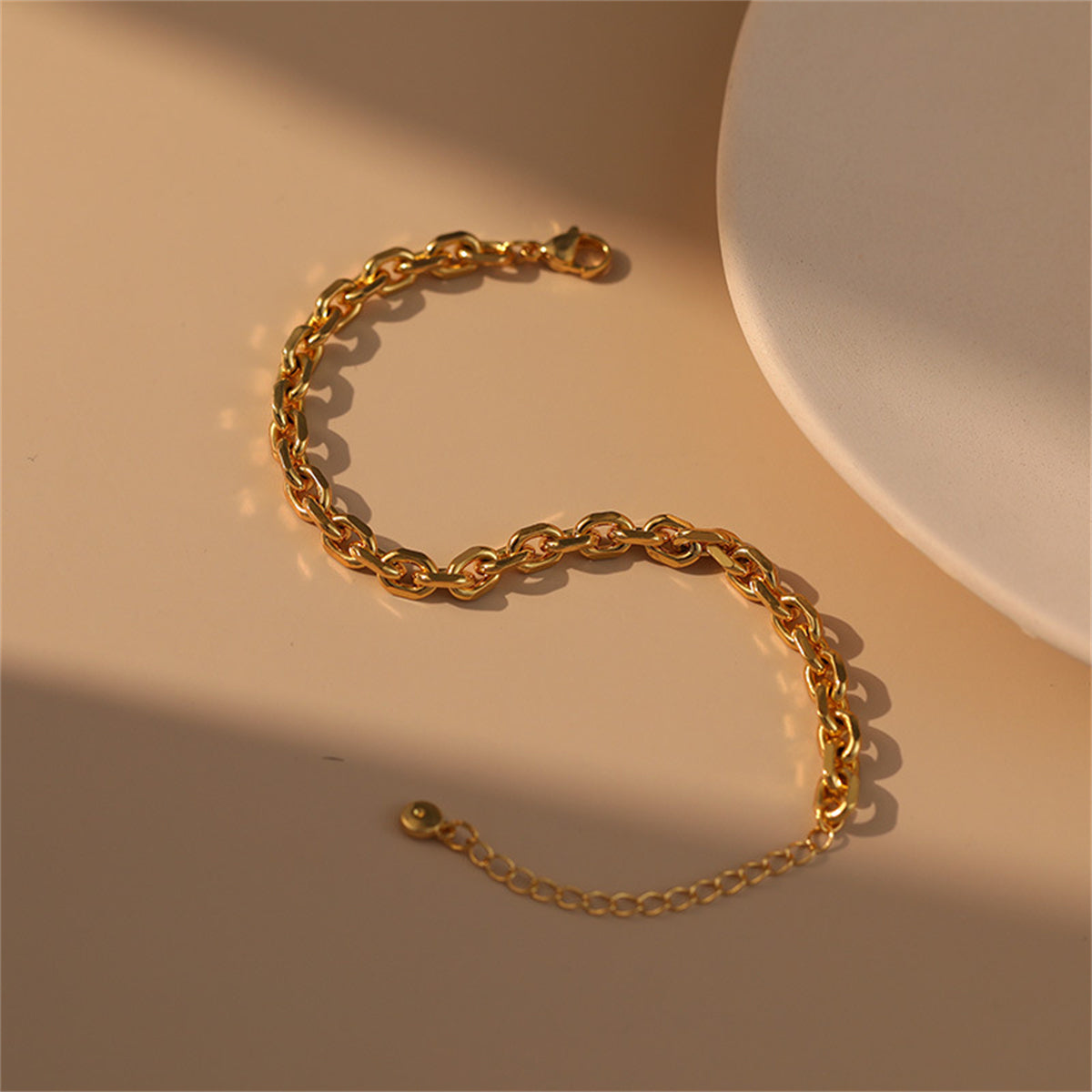 18K Gold-Plated Figaro Chain Bracelet, gold bracelet for women, elegant gift for her, lifestyle look