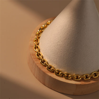 18K Gold-Plated Figaro Chain Bracelet, gold bracelet for women, elegant gift for her, styled look