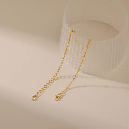 18K Gold-Plated Small Beaded Station Bracelet, gold bracelet for women, botanical inspired, detail close-up