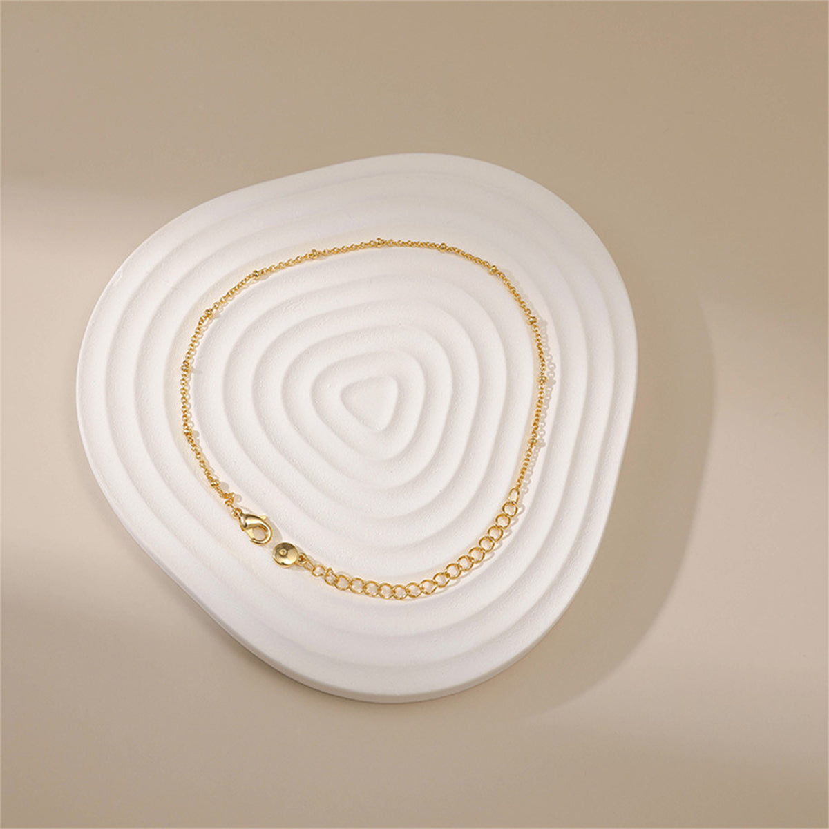 18K Gold-Plated Small Beaded Station Bracelet, gold bracelet for women, botanical inspired, styled look