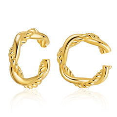 18K Gold-Plated Crossing Twine Ear Cuffs