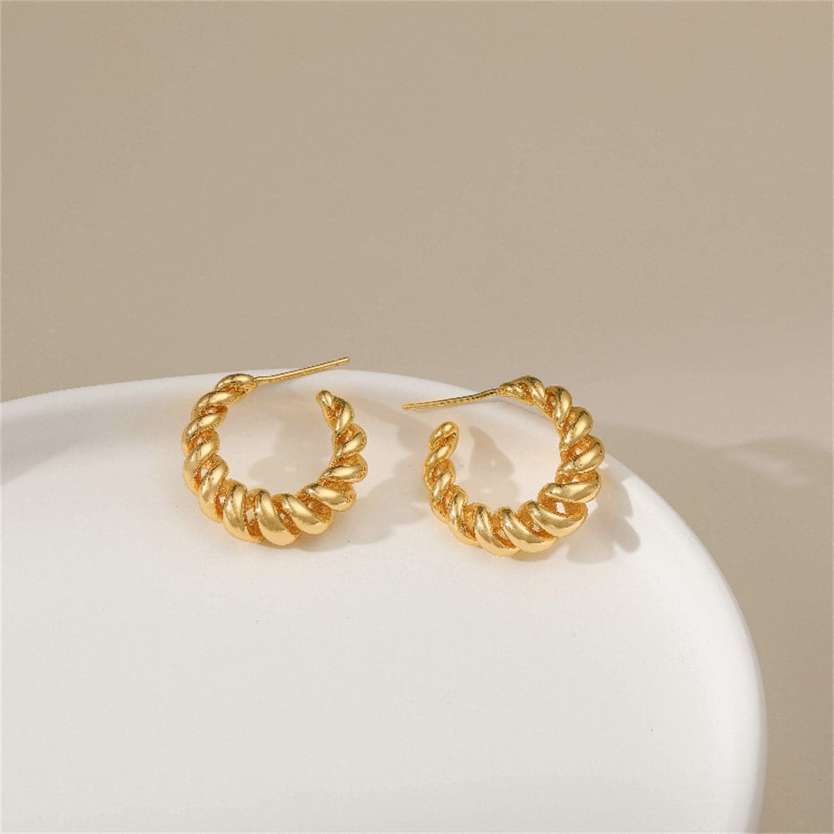 18K Gold-Plated Spiral Hoop Earrings