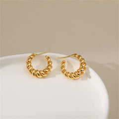 18K Gold-Plated Spiral Hoop Earrings