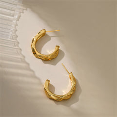 Dazzling 18K gold-plated hoop earrings, ideal for enhancing your jewelry collection with a touch of elegance.
