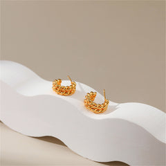 18K Gold-Plated Stacked Twine Stud Earrings