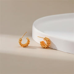 18K Gold-Plated Stacked Twine Stud Earrings