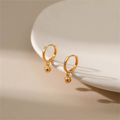 Beautiful 18K gold-plated hoop earrings adorned with a sleek ball, ideal for elevating your jewelry collection.