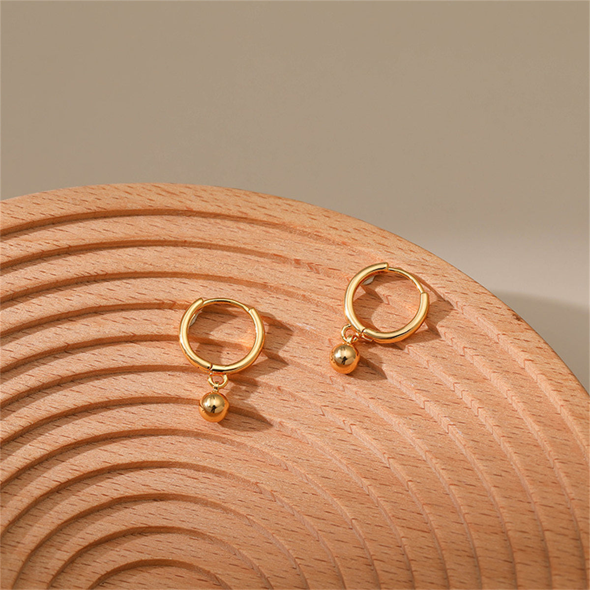18K Gold-Plated Ball Hoop Earrings