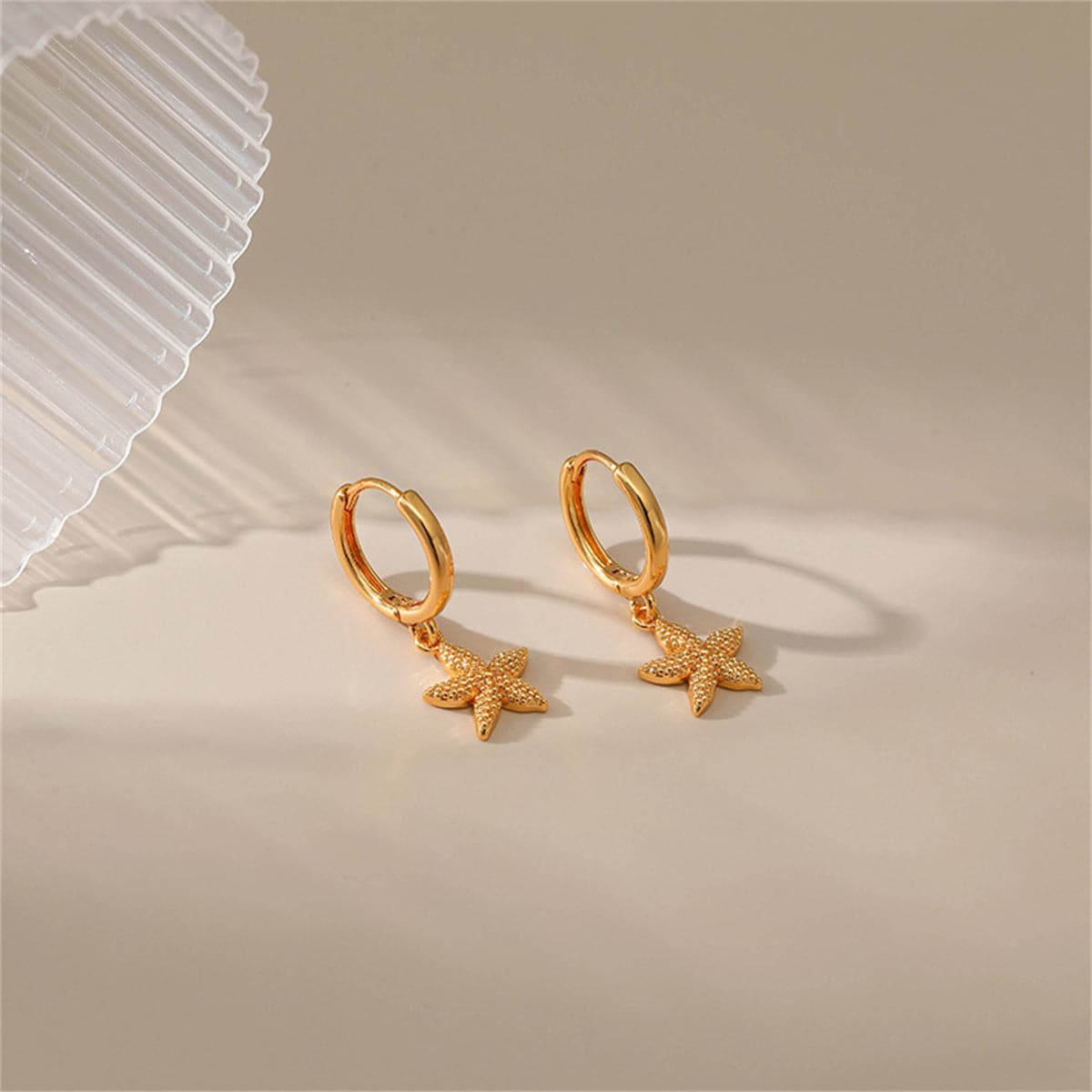 18K Gold-Plated Starfish Huggie Earrings