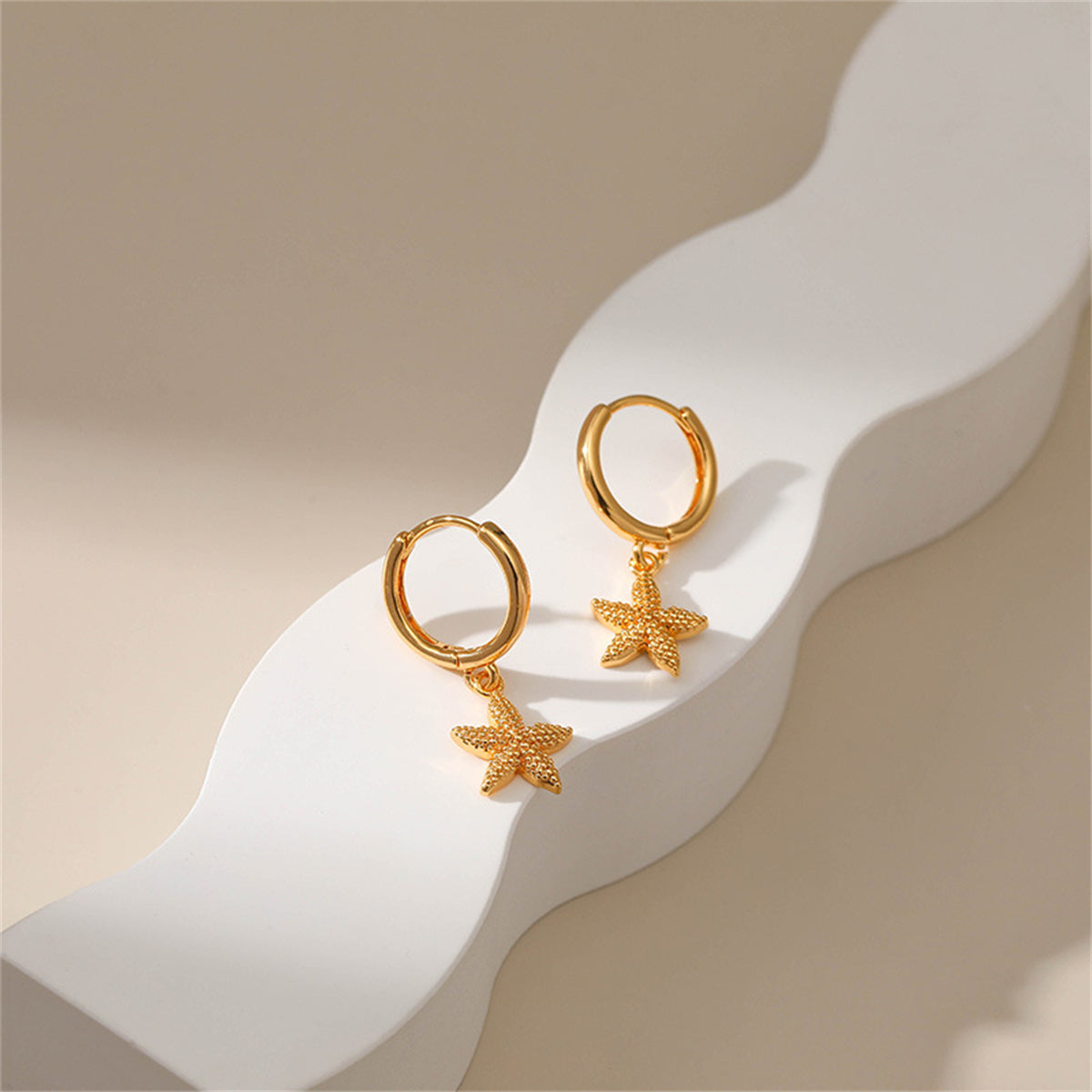 18K Gold-Plated Starfish Huggie Earrings