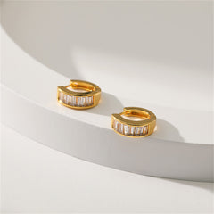 Crystal & 18K Gold-Plated Huggie Earrings