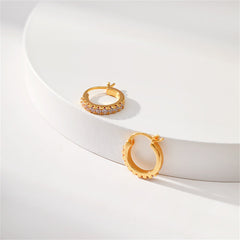Cubic Zirconia & 18K Gold-Plated Huggie Earrings