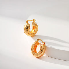18K Gold-Plated Geometric-Cut Huggie Hoop Earrings