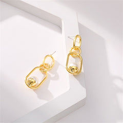 Pearl & 18K Gold-Plated Oval Drop Earrings