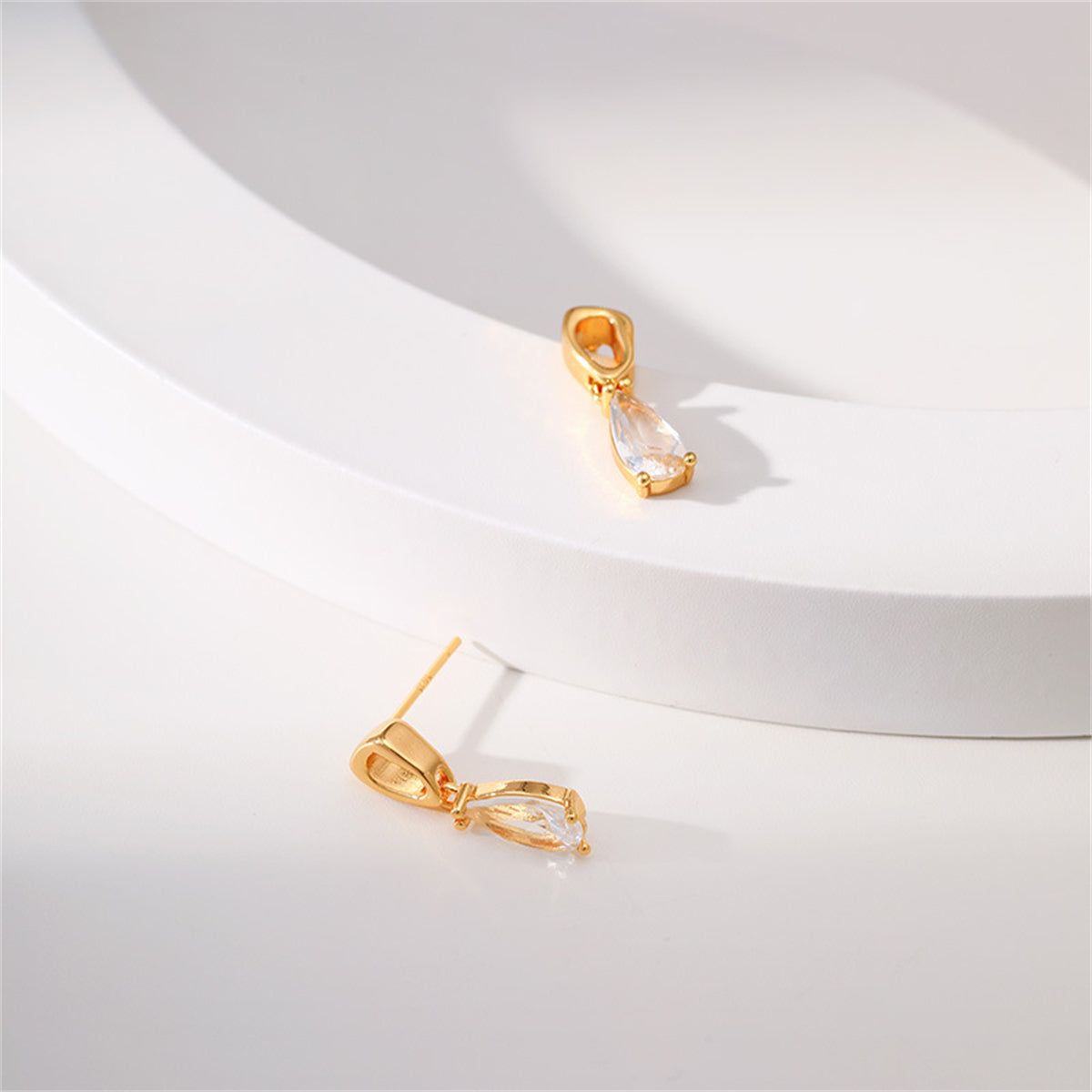 Crystal & 18K Gold-Plated Dangle Drop Earrings
