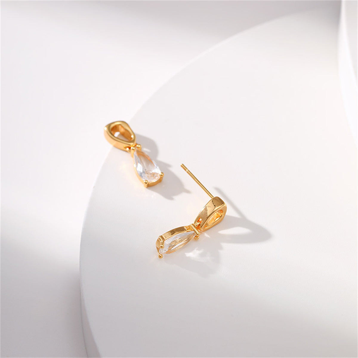 Crystal & 18K Gold-Plated Dangle Drop Earrings