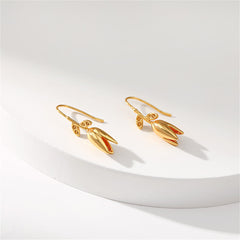 Stunning 18K gold-plated drop earrings designed with beautiful leaves and flowers for a sophisticated look.