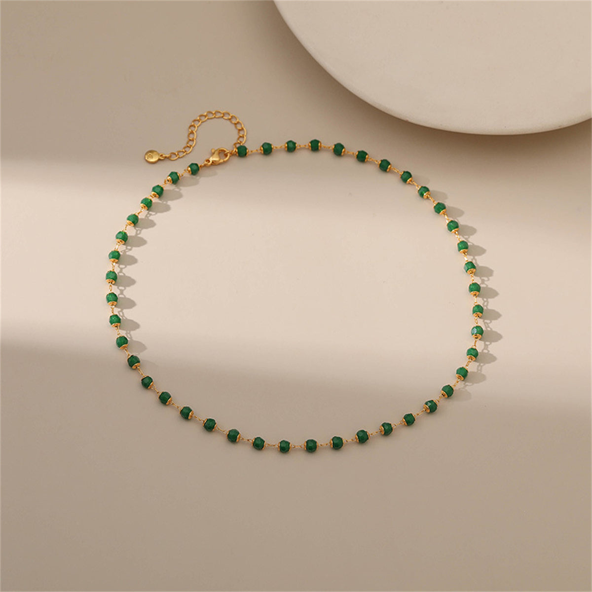 Green Acrylic & 18K Gold-Plated Bead Necklace