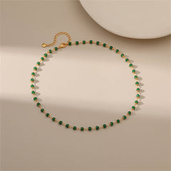 Green Acrylic & 18K Gold-Plated Bead Necklace