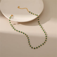 Green Acrylic & 18K Gold-Plated Bead Necklace