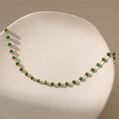 Green Acrylic & 18K Gold-Plated Bead Necklace