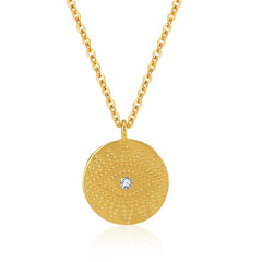 Cubic Zirconia & 18K Gold-Plated Evil Eye Pendant Necklace