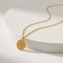 Cubic Zirconia & 18K Gold-Plated Evil Eye Pendant Necklace