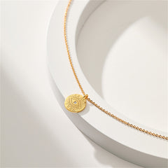 Cubic Zirconia & 18K Gold-Plated Evil Eye Pendant Necklace