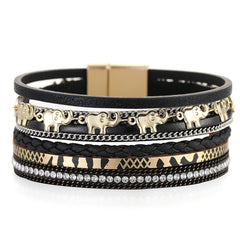Black & Cubic Zirconia Elephant Bracelet