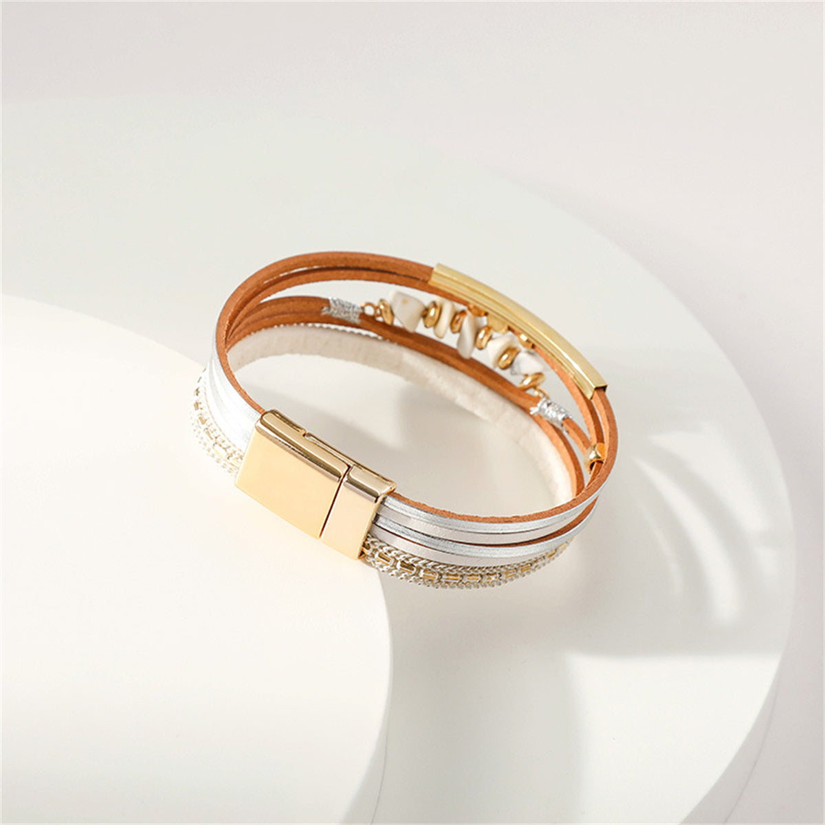 White Turquoise & 18K Gold-Plated Bracelet