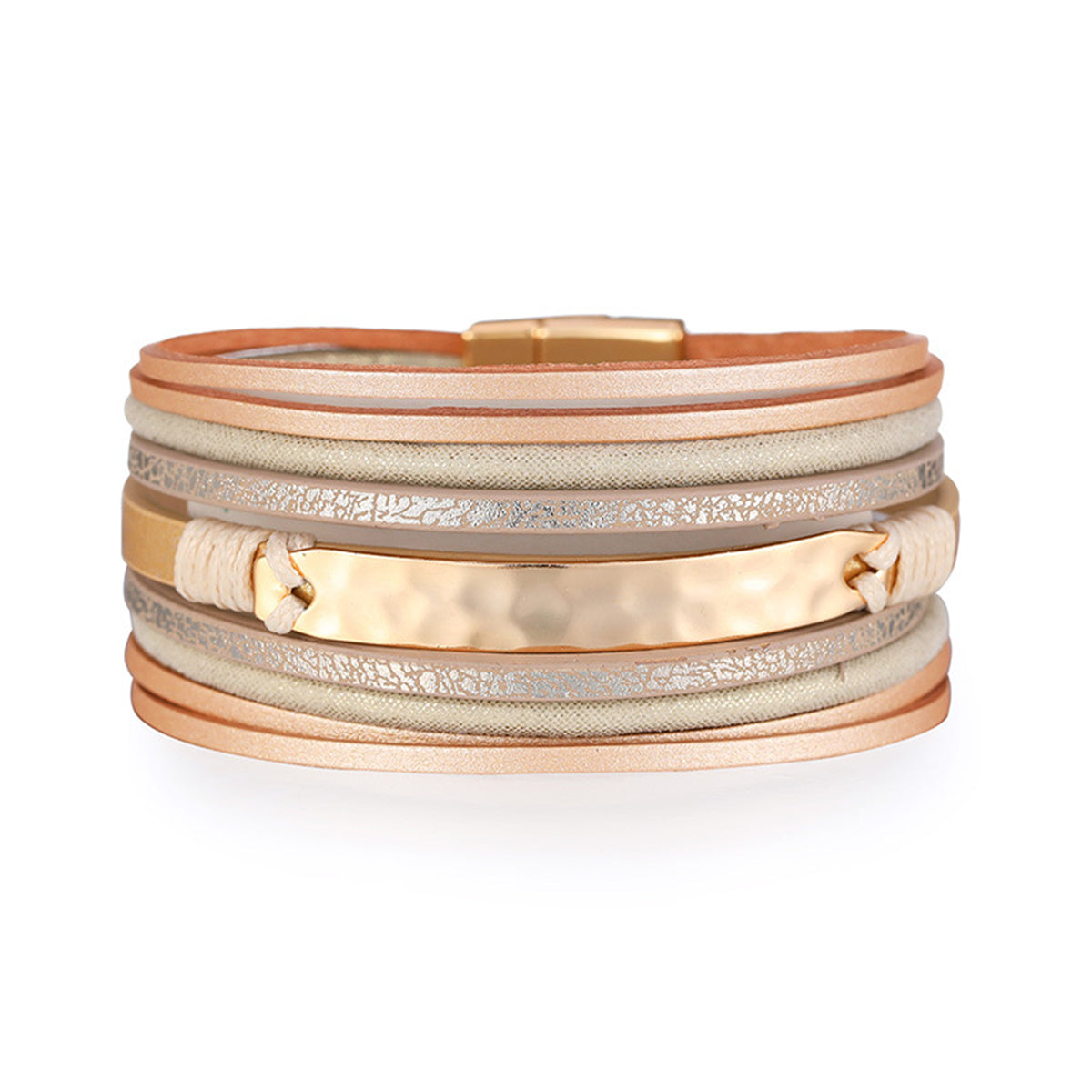 Polystyrene & 18K Gold-Plated Metallic Stacked Bracelet