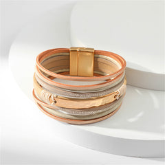 Polystyrene & 18K Gold-Plated Metallic Stacked Bracelet