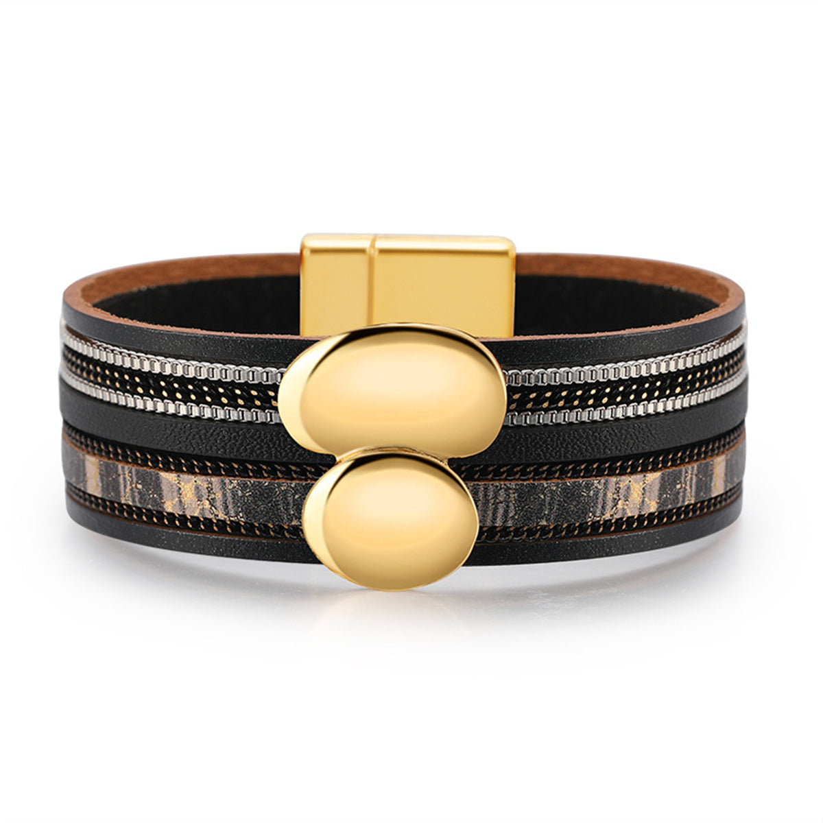 Black Polystyrene & 18K Gold-Plated Pea Layered Bracelet