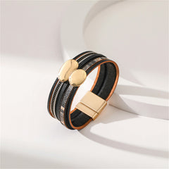 Black Polystyrene & 18K Gold-Plated Pea Layered Bracelet